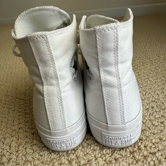 Converse Chuck Taylor Lift Platform High Top Sneakers All White - Picture 3 of 11